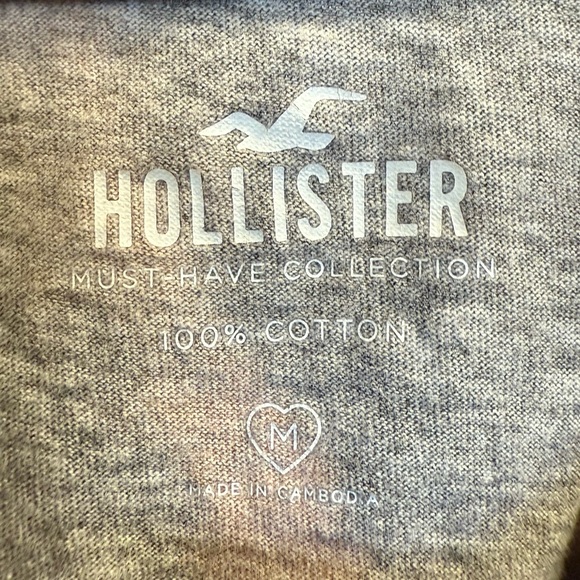 Hollister Women’s Acid Wash Cropped Tee, Size Medium Black Bleach Tie-Dye - Picture 5 of 5